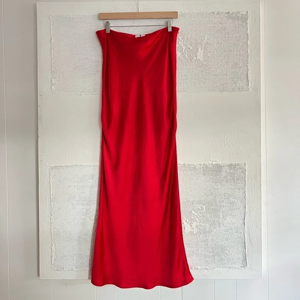Superdown Red ‘Calla’ Satin Skirt